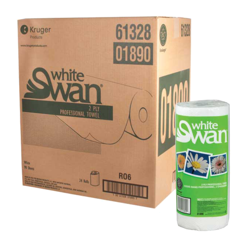 White Swan 2-ply Paper Towel Roll, 24 rolls in 1 case, 01890