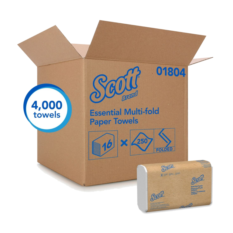 Kimberly Clark KC-01804 Multifold White Scott Premium Paper Towel, 250 sheets per pack, 16 packs per case