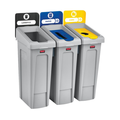 Rubbermaid Slim Jim Disposal Station Garbage Bins