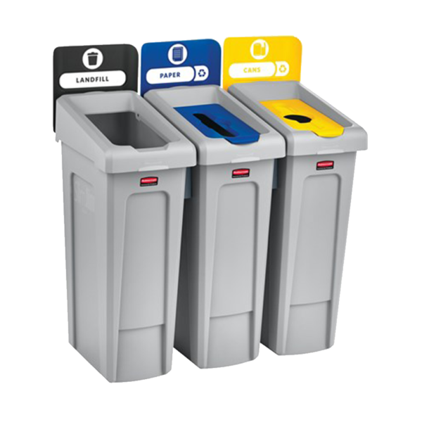 Rubbermaid Slim Jim Disposal Station Garbage Bins