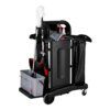 Executive Janitorial Cleaning Cart High Security with Doors and Hood High - Image 2